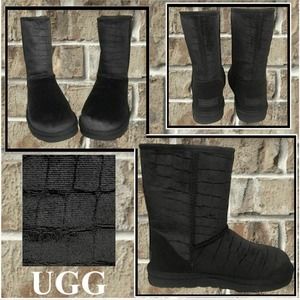 UGG Classic ShortII Croc Crocodile Ankle Boot Sz 6